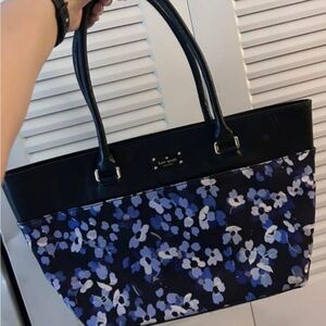 Kate Spade Navy and Black Floral Tote